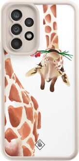 Casimoda Samsung Galaxy A53 beige case - Giraffe Bruin/beige