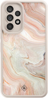 Casimoda Samsung Galaxy A53 beige case - Marmer waves Bruin/beige