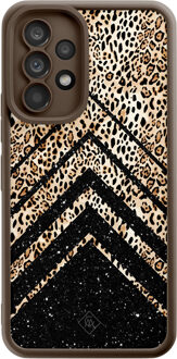 Casimoda Samsung Galaxy A53 bruine case - Chevron luipaard Bruin/beige