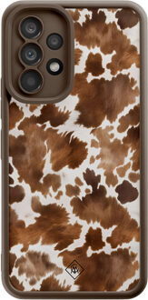 Casimoda Samsung Galaxy A53 bruine case - Cowhide chic Bruin/beige