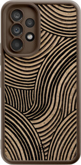Casimoda Samsung Galaxy A53 bruine case - Ebony waves Bruin/beige