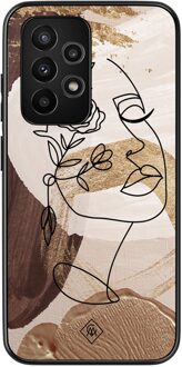 Casimoda Samsung Galaxy A53 hoesje - Abstract gezicht bruin Bruin/beige
