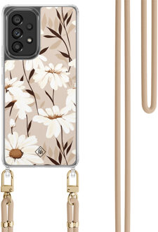 Casimoda Samsung Galaxy A53 hoesje met beige koord - In bloom Bruin/beige