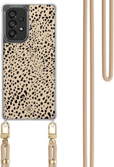 Casimoda Samsung Galaxy A53 hoesje met beige koord - Spot on Bruin/beige