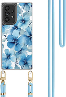 Casimoda Samsung Galaxy A53 hoesje met blauw koord - Indigo gardens