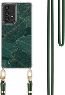 Casimoda Samsung Galaxy A53 hoesje met groen koord - Monstera leaves