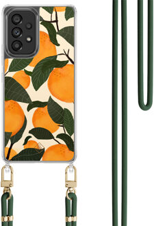 Casimoda Samsung Galaxy A53 hoesje met groen koord - Orange garden Multi