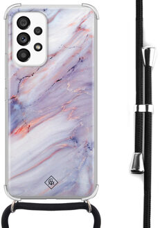 Casimoda Samsung Galaxy A53 hoesje met koord - Marmer paars
