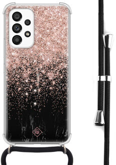 Casimoda Samsung Galaxy A53 hoesje met koord - Marmer twist Rosekleurig