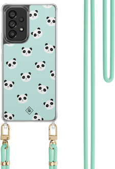 Casimoda Samsung Galaxy A53 hoesje met mint koord - Panda print