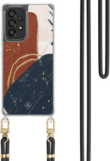 Casimoda Samsung Galaxy A53 hoesje met zwart koord - Abstract terracotta Multi
