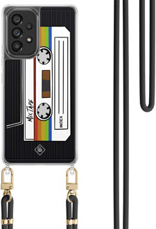 Casimoda Samsung Galaxy A53 hoesje met zwart koord - Cassette mixtape