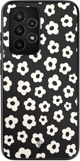 Casimoda Samsung Galaxy A53 hoesje - Retro bloempjes Zwart