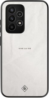 Casimoda Samsung Galaxy A53 hoesje - Vive la vie Grijs/zilverkleurig