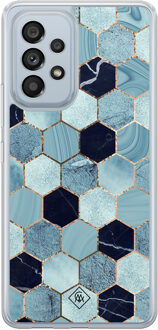 Casimoda Samsung Galaxy A53 hybride hoesje - Blue cubes Blauw