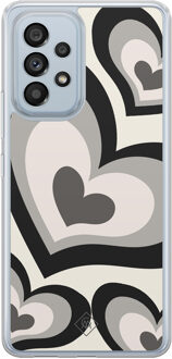 Casimoda Samsung Galaxy A53 hybride hoesje - Hart swirl zwart