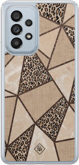 Casimoda Samsung Galaxy A53 hybride hoesje - Leopard abstract Bruin/beige