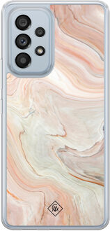 Casimoda Samsung Galaxy A53 hybride hoesje - Marmer waves Bruin/beige