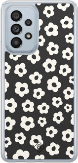 Casimoda Samsung Galaxy A53 hybride hoesje - Retro bloempjes Zwart