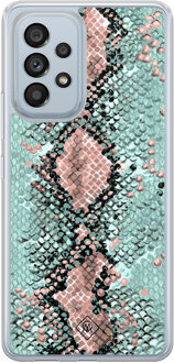Casimoda Samsung Galaxy A53 hybride hoesje - Snake pastel Groen