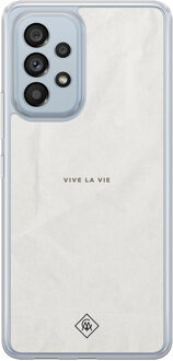 Casimoda Samsung Galaxy A53 hybride hoesje - Vive la vie Grijs/zilverkleurig