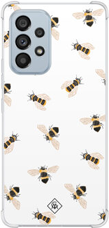 Casimoda Samsung Galaxy A53 shockproof hoesje - Bee happy Bruin/beige