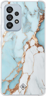 Casimoda Samsung Galaxy A53 shockproof hoesje - Marmer lichtblauw