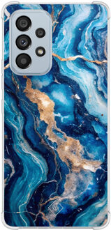 Casimoda Samsung Galaxy A53 shockproof hoesje - Ocean marble Blauw, Goudkleurig