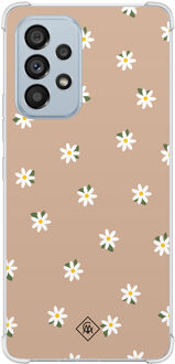 Casimoda Samsung Galaxy A53 shockproof hoesje - Sweet daisies Bruin/beige