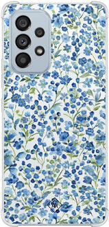 Casimoda Samsung Galaxy A53 shockproof hoesje - Vintage blue floral Blauw