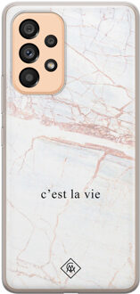 Casimoda Samsung Galaxy A53 siliconen hoesje - C'est la vie Bruin/beige