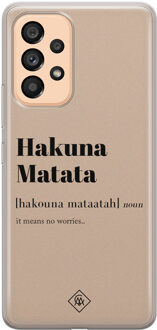 Casimoda Samsung Galaxy A53 siliconen hoesje - Hakuna matata Bruin/beige