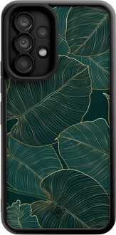 Casimoda Samsung Galaxy A53 zwarte case - Monstera leaves Groen