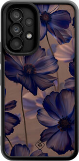 Casimoda Samsung Galaxy A53 zwarte case - Twilight petals Paars