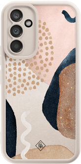 Casimoda Samsung Galaxy A54 beige case - Abstract dots Bruin/beige