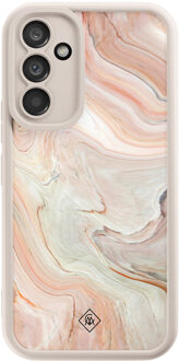 Casimoda Samsung Galaxy A54 beige case - Marmer waves Bruin/beige