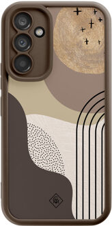 Casimoda Samsung Galaxy A54 bruine case - Abstract almond shapes Bruin/beige