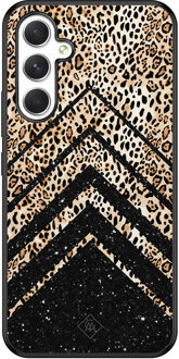 Casimoda Samsung Galaxy A54 hoesje - Chevron luipaard Bruin/beige