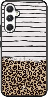 Casimoda Samsung Galaxy A54 hoesje - Leopard lines Bruin/beige