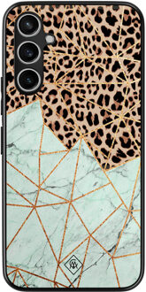 Casimoda Samsung Galaxy A54 hoesje - Luipaard marmer mint