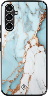 Casimoda Samsung Galaxy A54 hoesje - Marmer lichtblauw