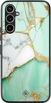 Casimoda Samsung Galaxy A54 hoesje - Marmer mint goud