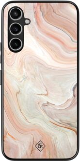 Casimoda Samsung Galaxy A54 hoesje - Marmer waves Bruin/beige
