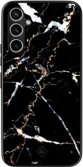Casimoda Samsung Galaxy A54 hoesje - Marmer zwart Zwart, Goudkleurig