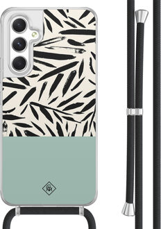 Casimoda Samsung Galaxy A54 hoesje met koord - Abstract mint palms