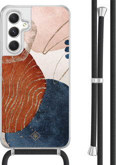 Casimoda Samsung Galaxy A54 hoesje met koord - Abstract terracotta Multi