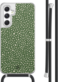 Casimoda Samsung Galaxy A54 hoesje met koord - Green dots Groen