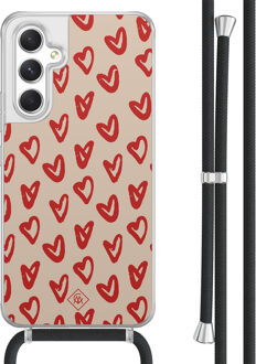 Casimoda Samsung Galaxy A54 hoesje met koord - Hartendief Roze