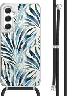 Casimoda Samsung Galaxy A54 hoesje met koord - Japandi waves Blauw