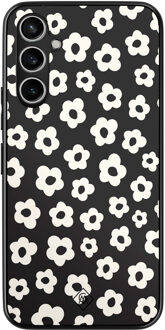 Casimoda Samsung Galaxy A54 hoesje - Retro bloempjes Zwart